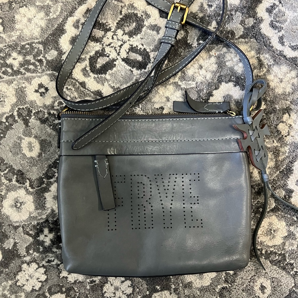Frye Black Perforated Leather Crossbody Bag